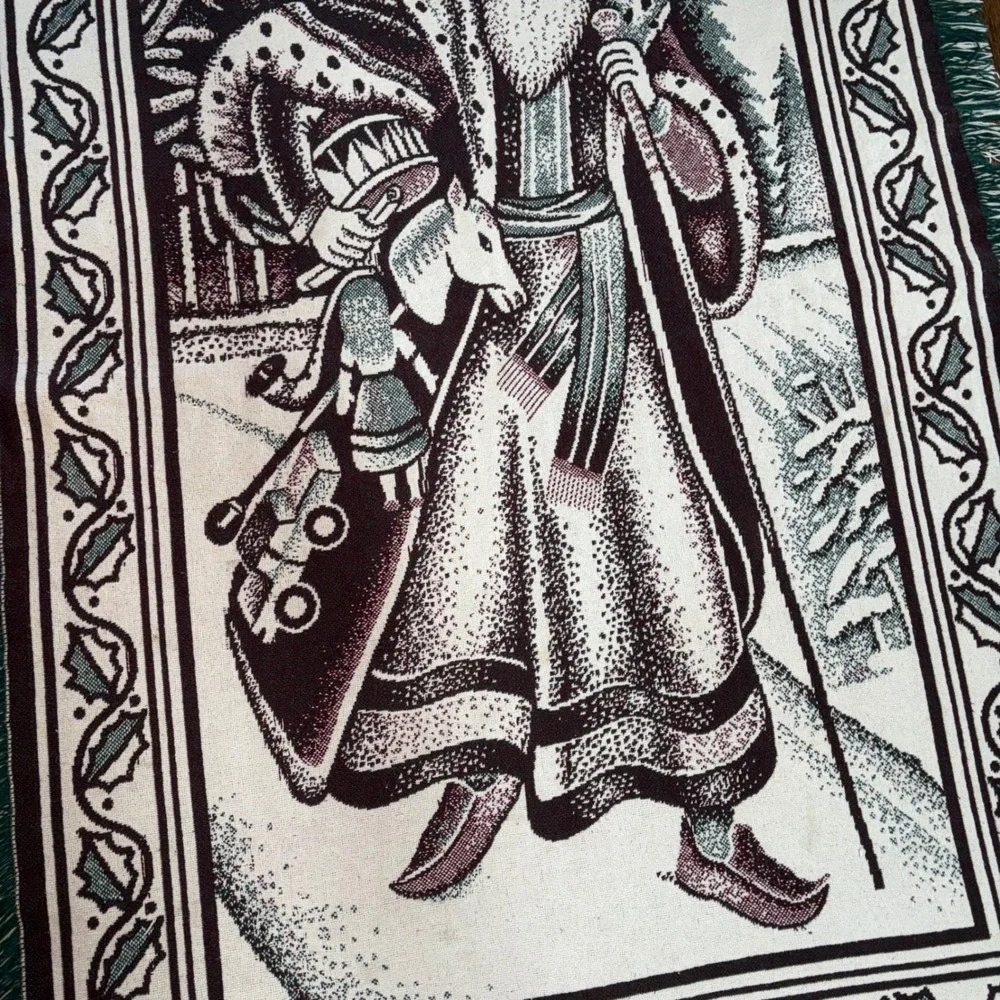1991 Ltd Commodities Inc Old World Santa Papa Noelle Blanket Throw Tapestry